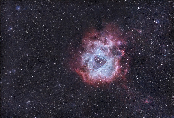 NGC 2244 Rosette Nebula and Satellite Cluster